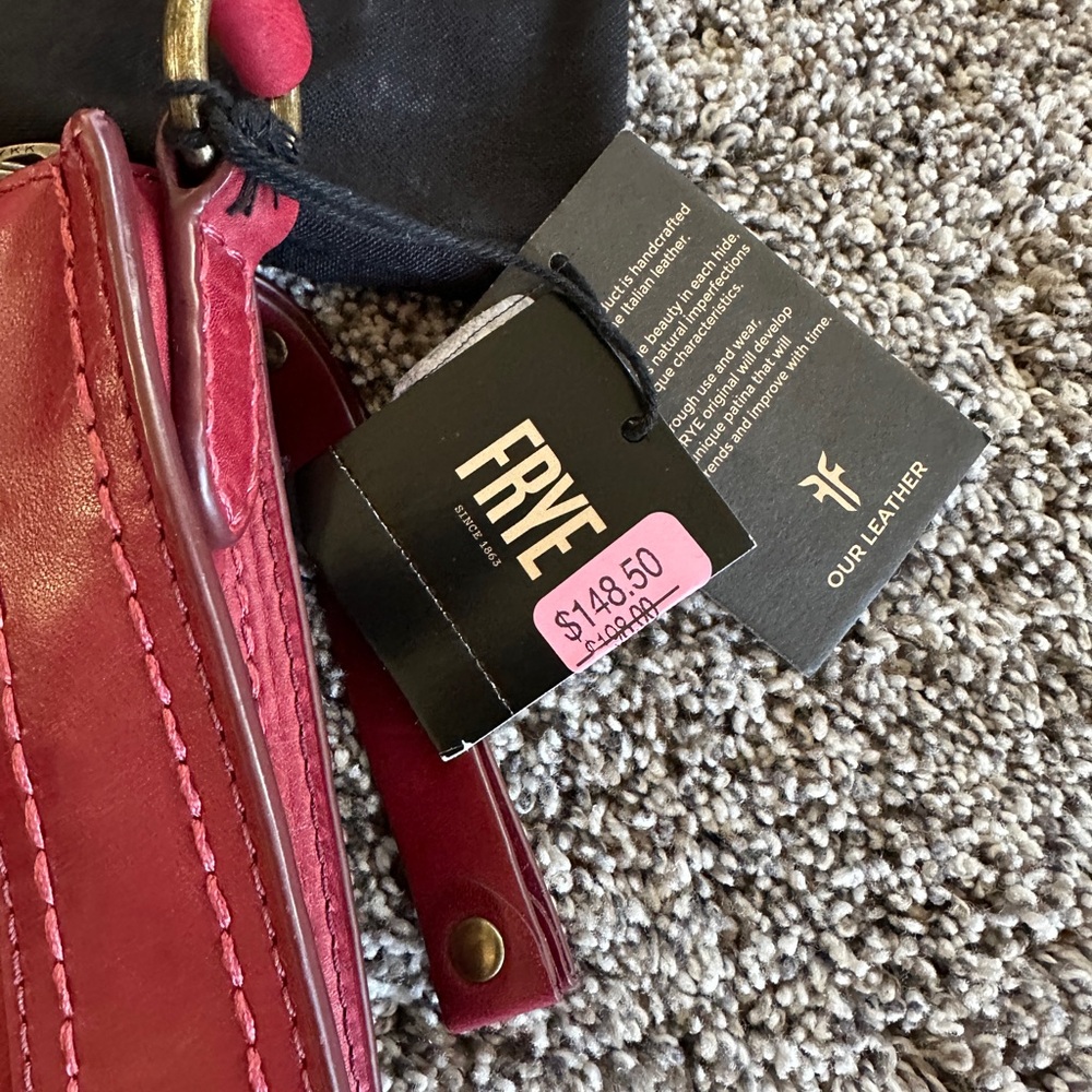 Frye (Melissa) Red Leather Crossbody Bag - Picture 4 of 7